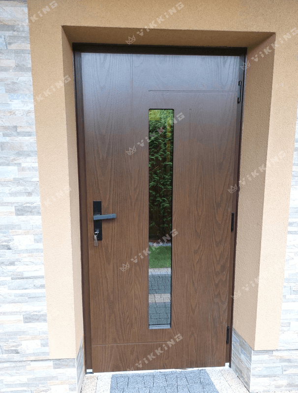 Modern exterior door in walnut finish – elegant and durable solution for your home