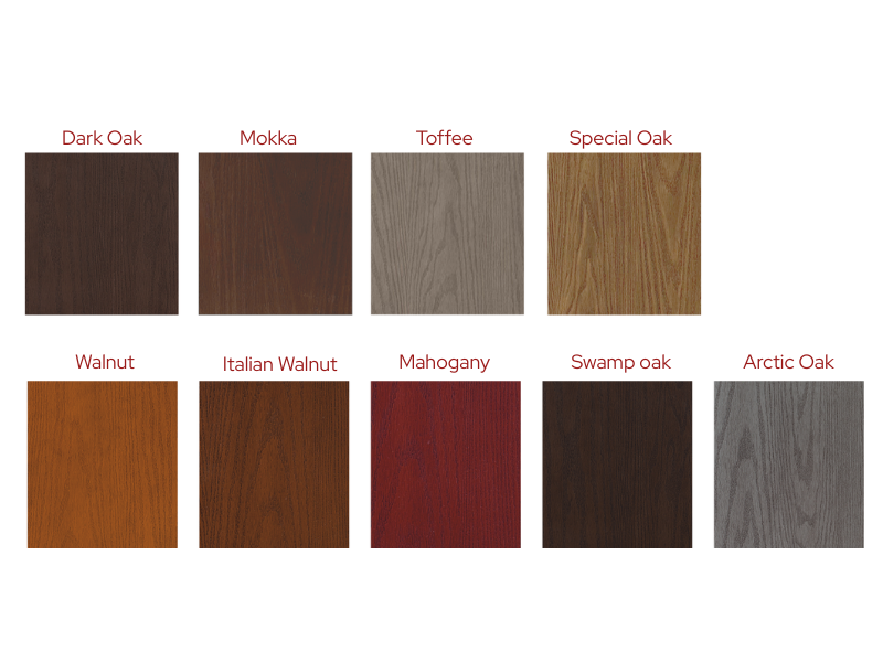 VIKKING painted composite doors in dark wood grain finishes for elegant and durable front entries